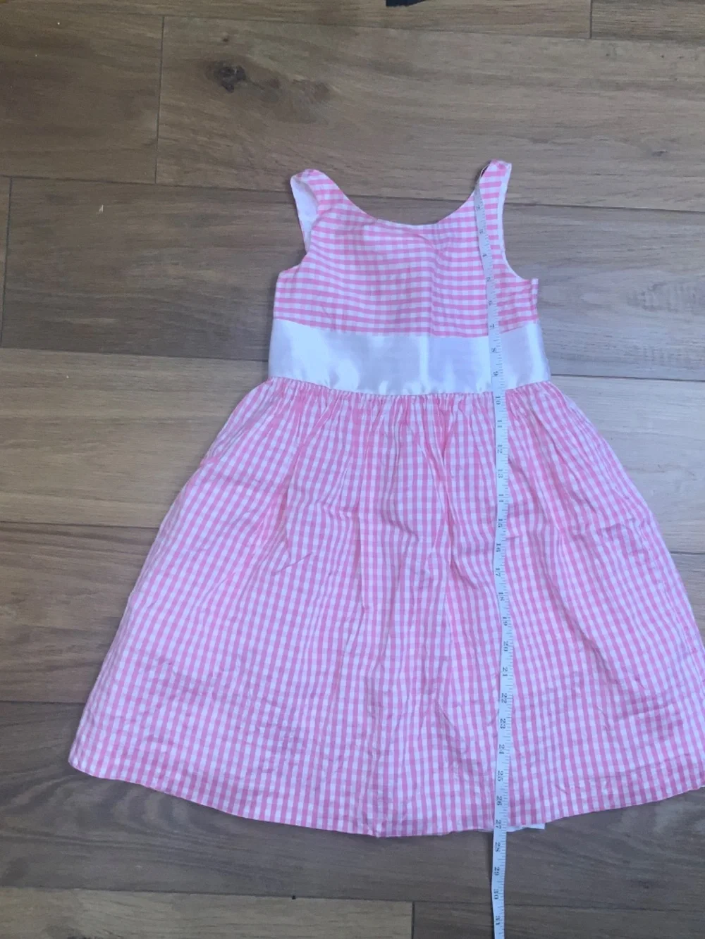 Janie and Jack Pink Gingham Dress With Bow Size 6